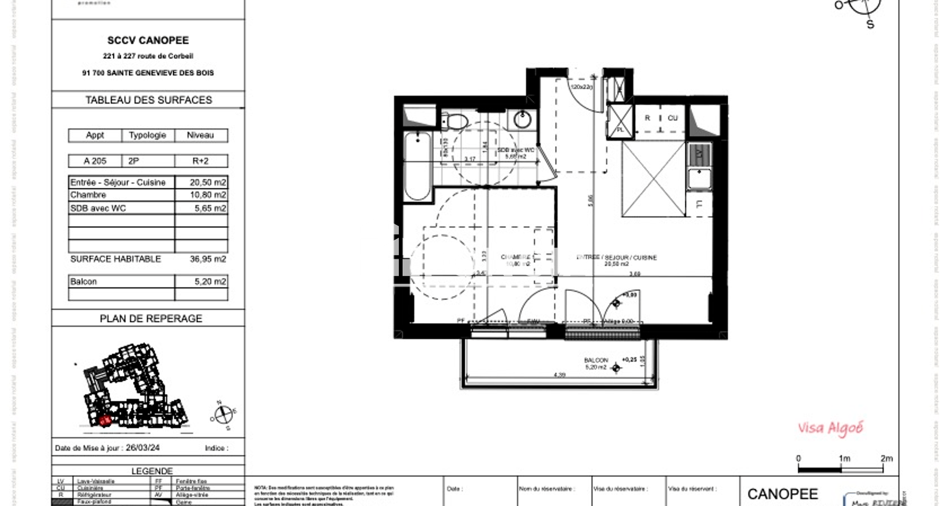 Appartement 2 pièces (36.95 m²) à louer - Sainte-geneviève-des-bois (91700)