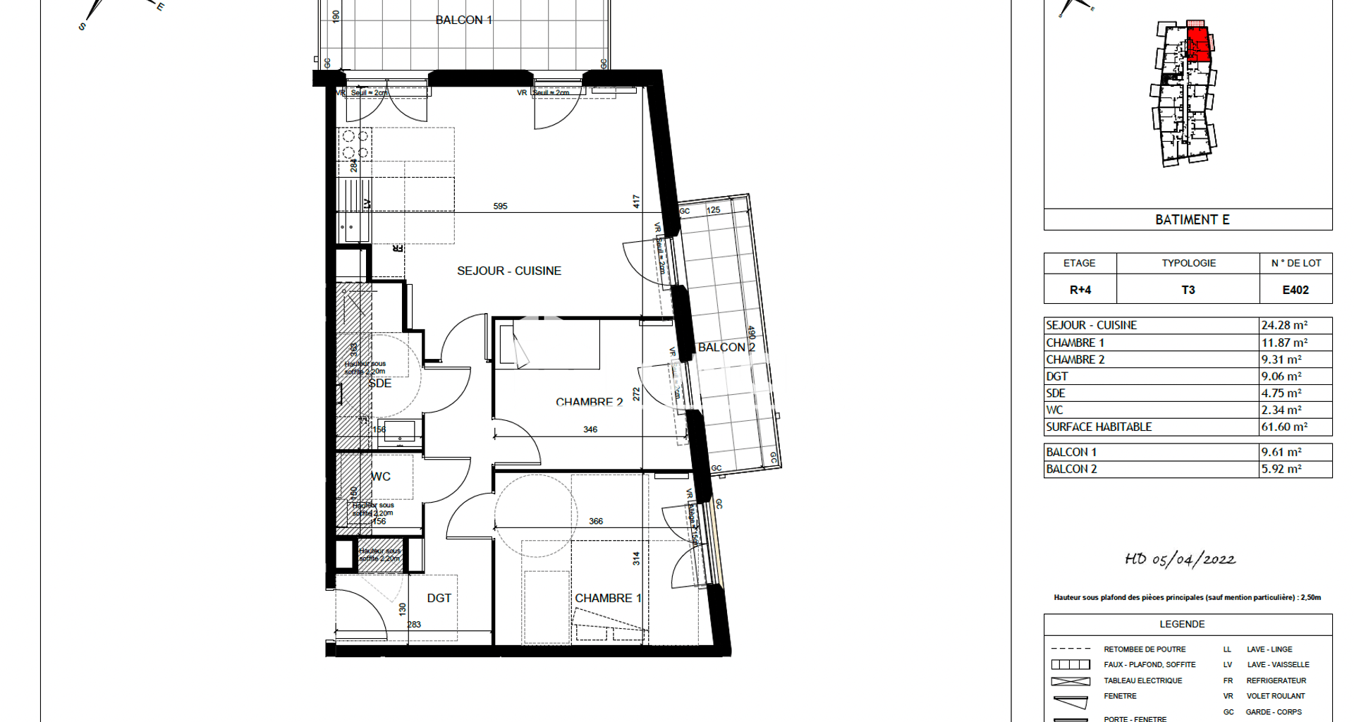 Appartement 3 pièces (61.31 m²) à louer - Marseille 9ᵉ (13009)