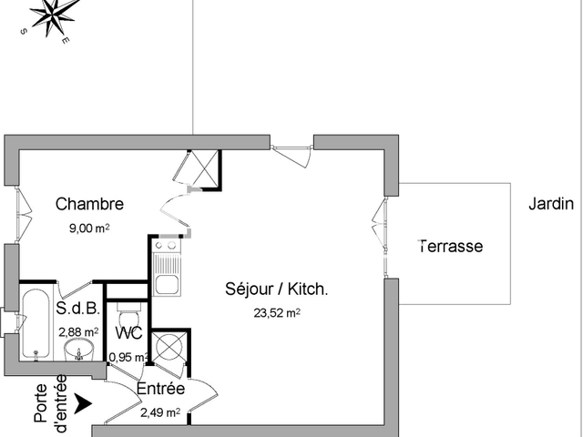 Appartement 2 pièces (38.45 m²) à louer - La Roche Sur Yon (85000)