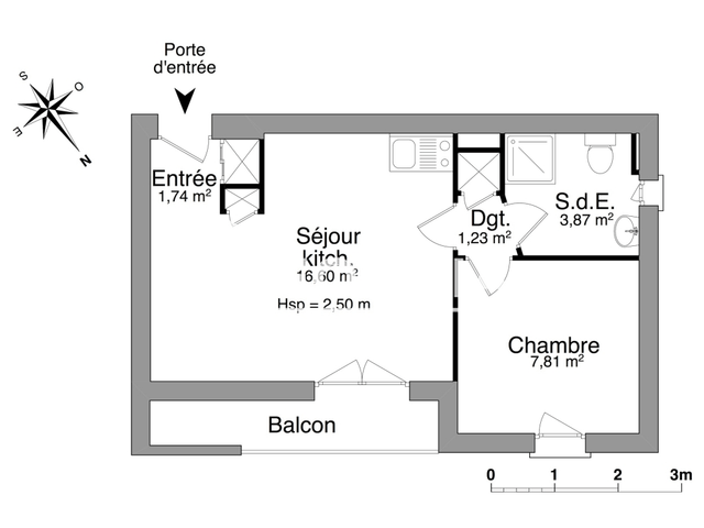 Appartement 2 pièces (31.25 m²) à louer - La Roche Sur Yon (85000)