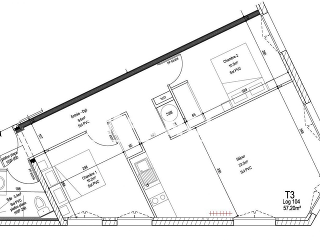 Appartement 3 pièces (57.2 m²) à louer - Challans (85300)