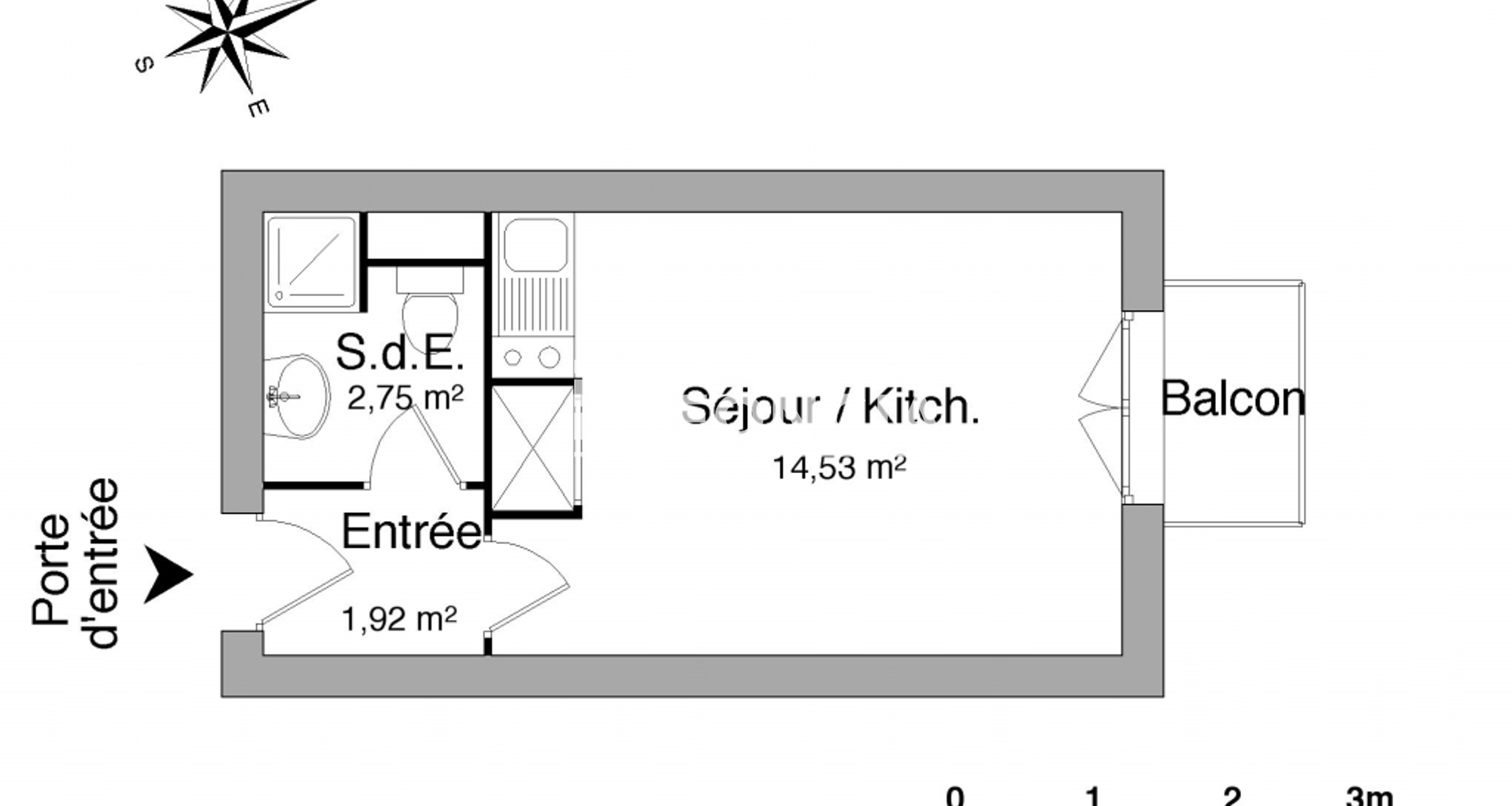Studio (19.2 m²) à louer - La Roche-sur-yon (85000)