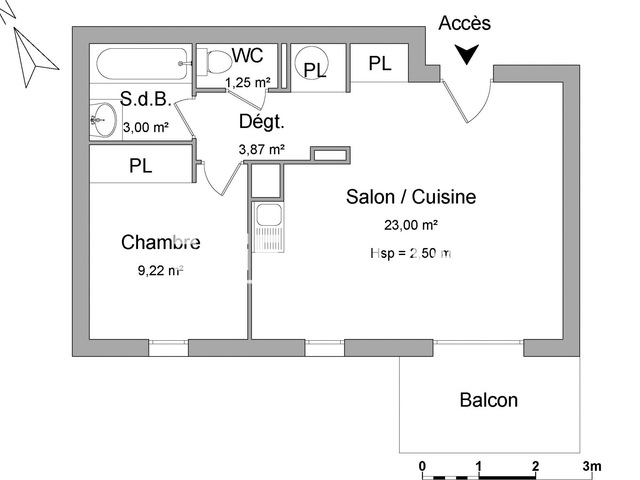 Appartement 2 pièces (40.34 m²) à louer - La Roche Sur Yon (85000)